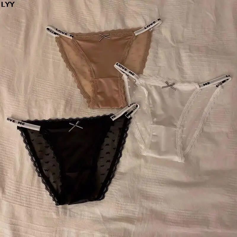 Prispôsobte si tangé bikiny ľadové hodvábné spodné prádlo hotwife Lace Lingerie Sexy ženy osobnosť nohavičky Prispôsobte si vlastný darčekový reťazec priateľka