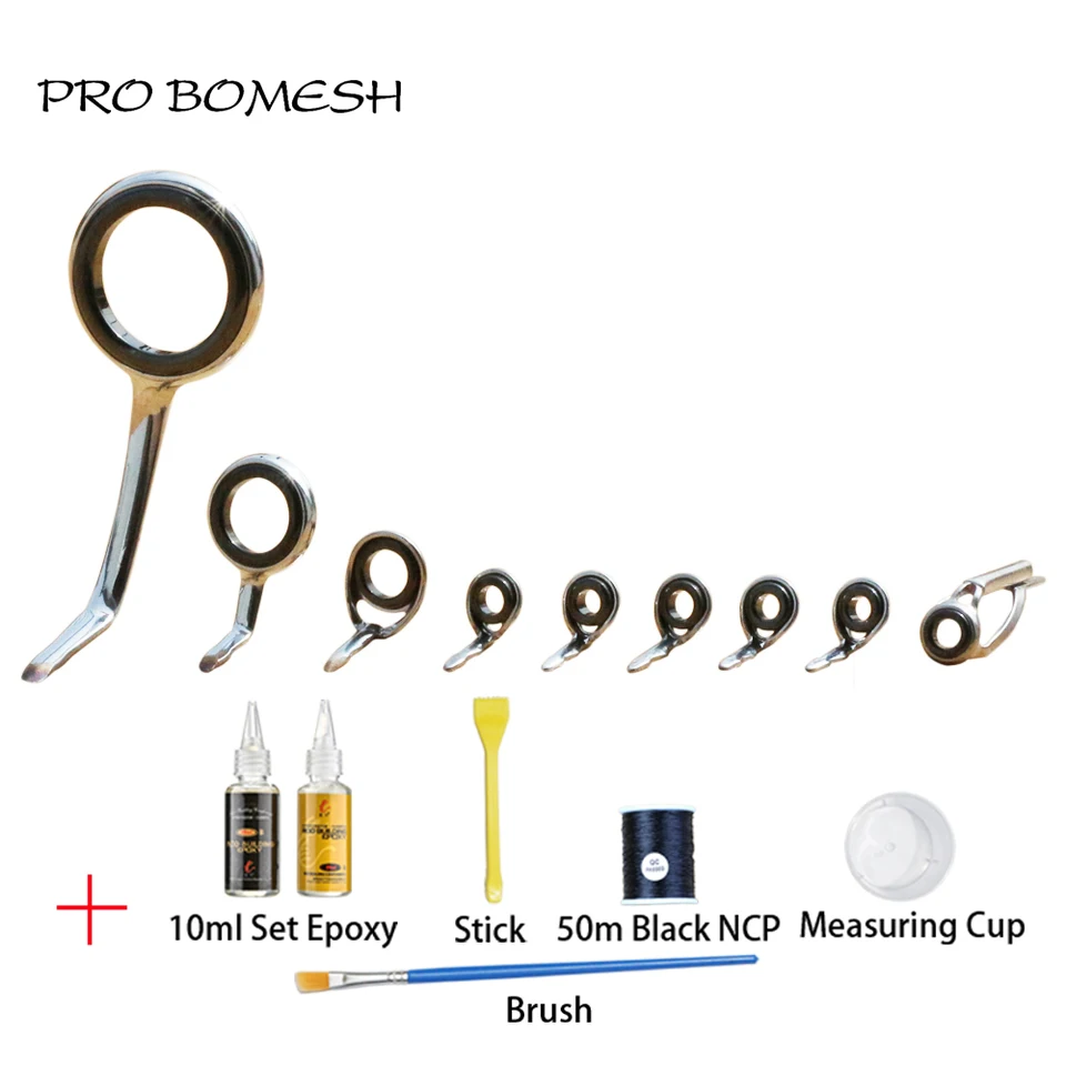 Pro Bomesh AT16 Sprievodca spinningom Sada 10 ml Sada epoxidová živici NCP NIKDLE NAHRADOVÁ KETOVÁ KUCHOVÁ Šálka ​​Šálka ​​DIY Vlastná rybárska tyčová príslušenstvo