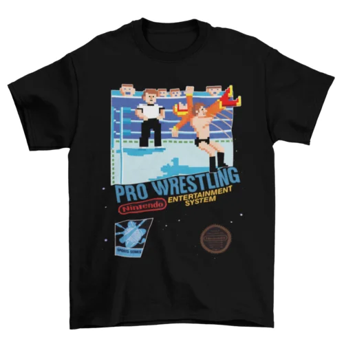 Pro Wrestling Nes Cover Tričko Unisex Cotton Adult Funny Video Game New