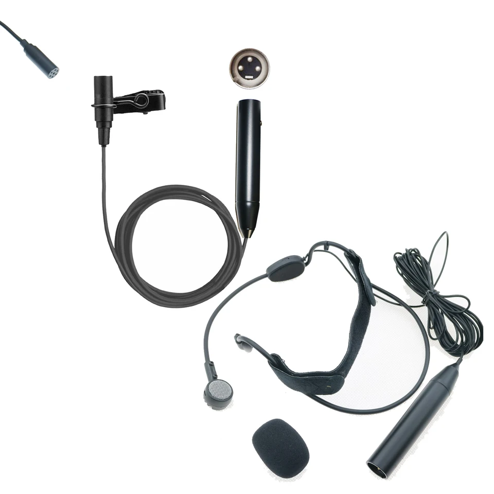 Pro XLR 3pin Standard Phantom Power Lavalier Lavel Microfón 5M Kábel headset heeworn mikrofón
