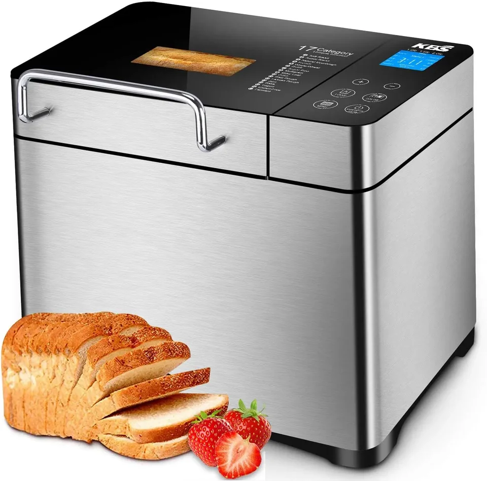 Pro z nehrdzavejúcej ocele, stroj na chlieb 2 lb 17-v-1 Programovateľný XL Bread Maker s ovocným orechom, nelepivé keramická panvica