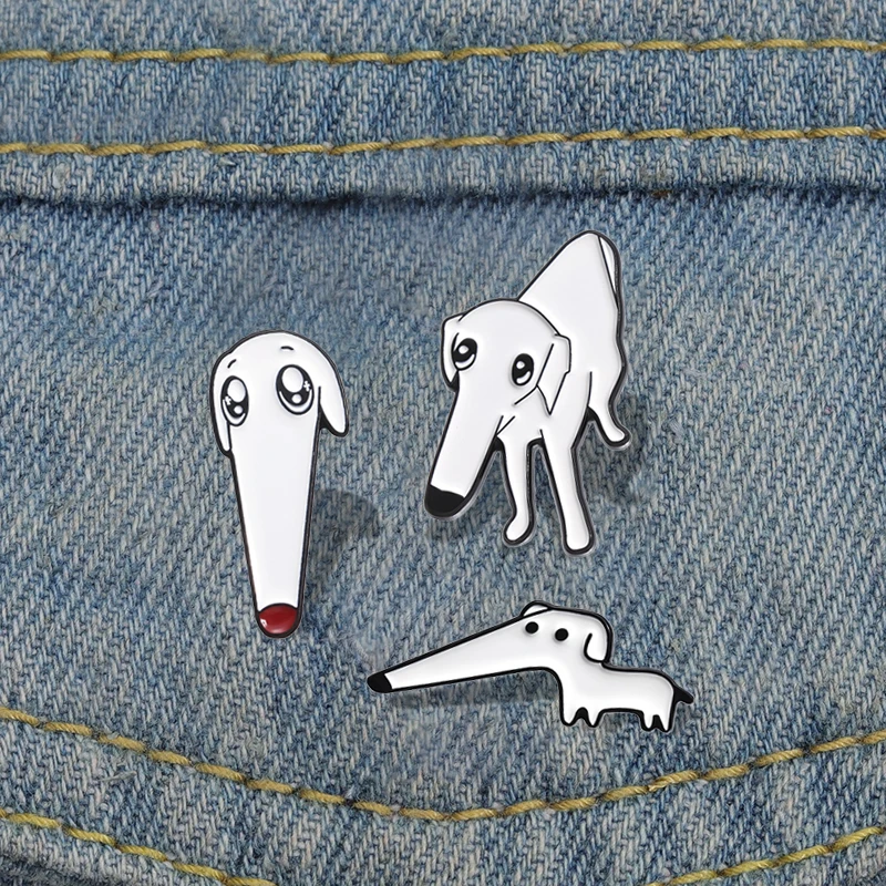 Proboscis Dog Enamel Pins Vlastné roztomilé maznáčik brošne klošné odznaky karikatúry Zvieracie šperky darček pre deti