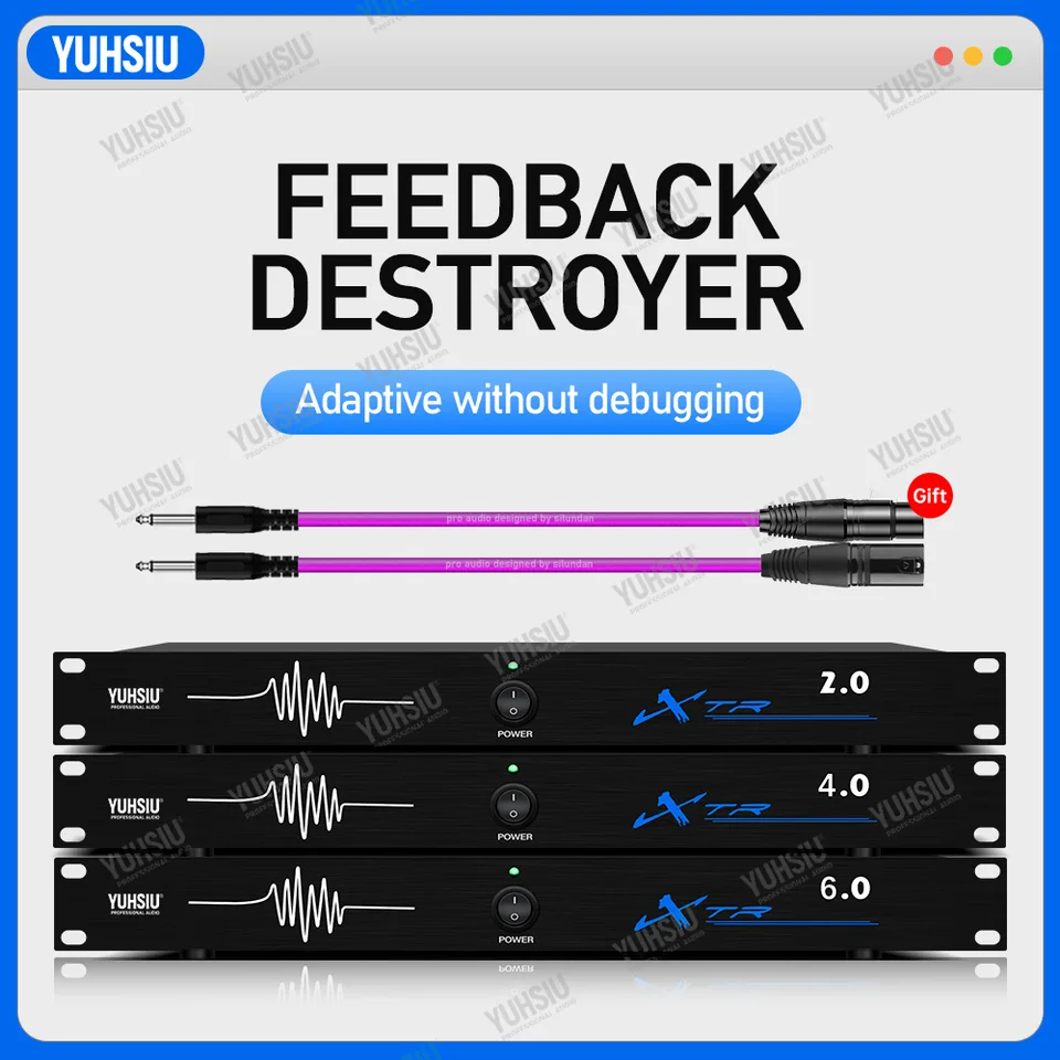 Profesionálna spätná väzba Destroyer 2 v 2 Out Performance Stage Conference Automatický prúžok na frekvenciu mikrofónov KTV