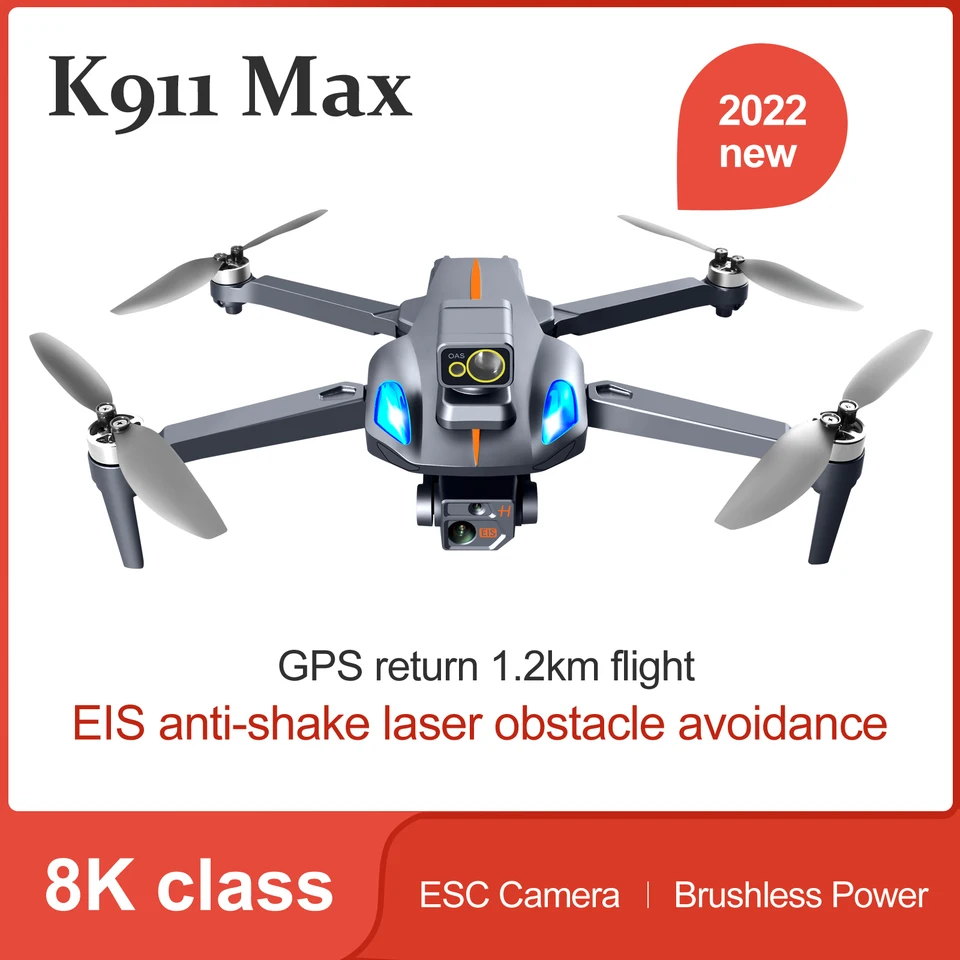Profesionálne 1,2 km dlhá vzdialenosť 8 K Dual Camera GPS sledovanie 5G WiFi RC K911 Max