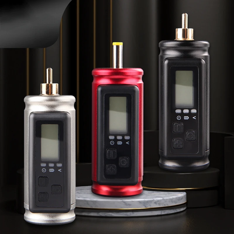 Profesionálne bezdrôtové tetovanie napájania Treen Colors Digitálna LED obrazovka RCA/DC Connector Rotary Tattoo Machine Príslušenstvo