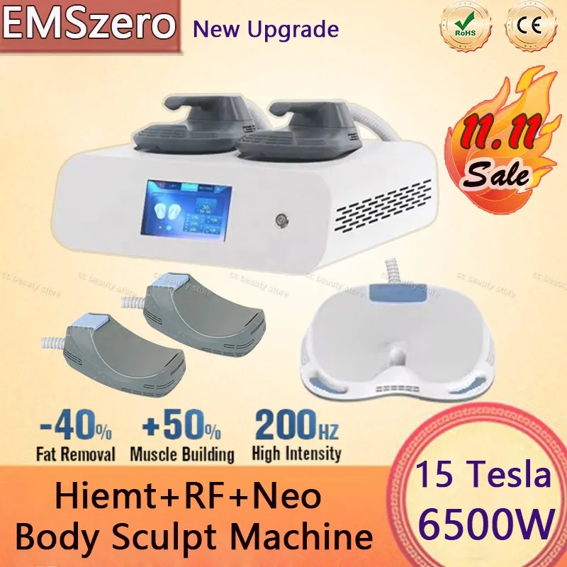 Profesionálne nové upgrade 15 Tesla 6500W EMS RF Scháhacie zariadenie Emszero Neo Hi-EMT Contouring