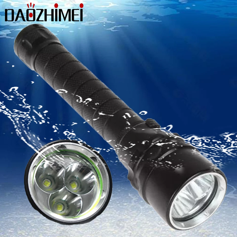 Profesionálne potápačské svetlo Light IPX8 nepremokavé pod vodou 100 m LED baterka 1- režim potápanie 18650 kempingová lampa baterka