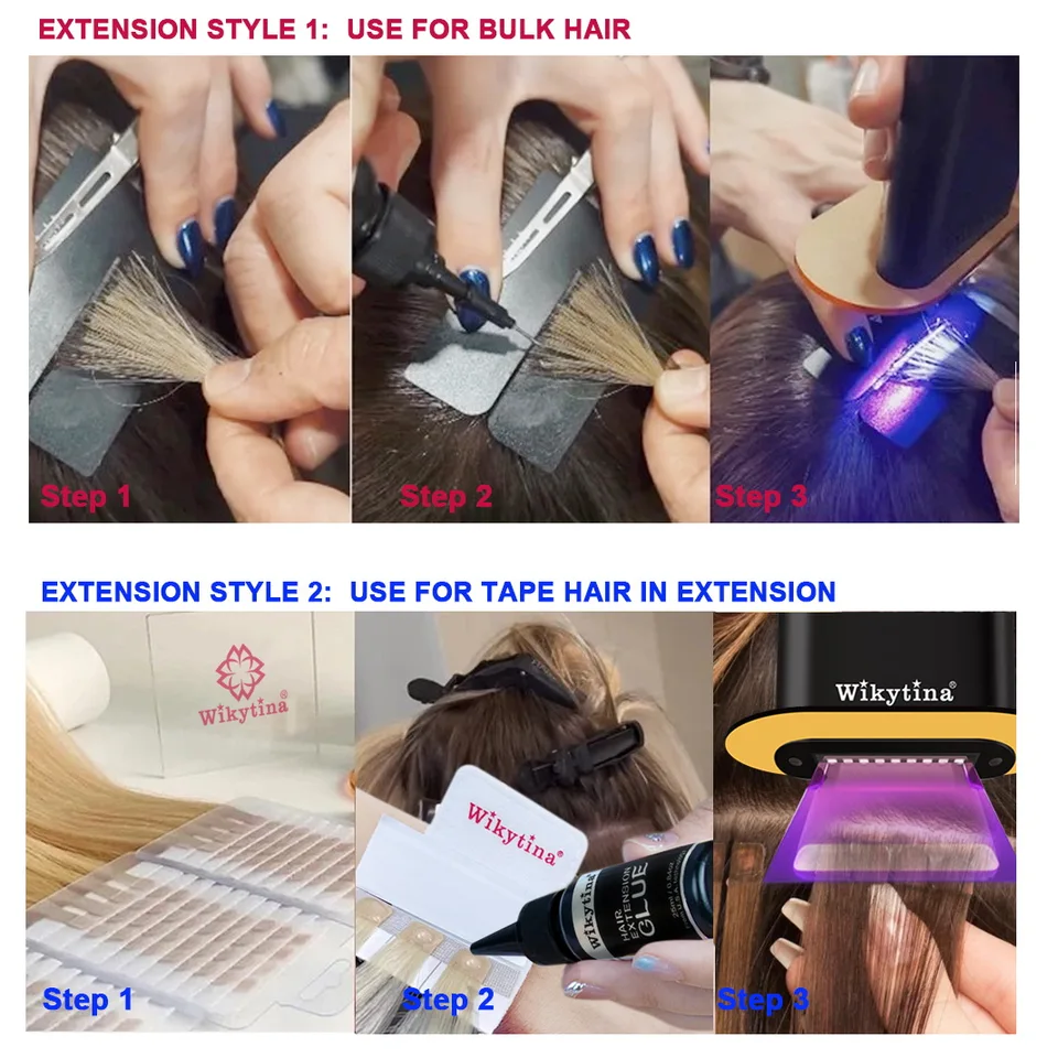 Profesionálne predlžovanie vlasov UV Svetelné nástroje Súprava s V Light Technology Hair Extensions Lepge and Stroj na dokonalé predĺženia