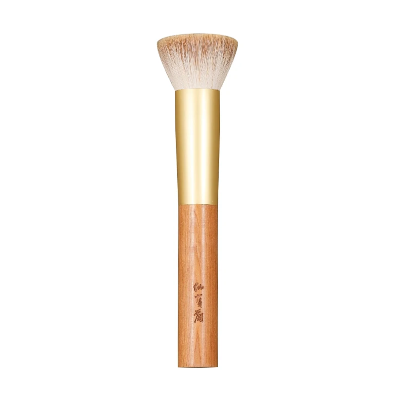 Profesionálne ručne vyrábané kefy na make -up WJ12 Vintage Snow Fox Hair Plochá horná tvár práškovú kefu kefou Yakusugi Drevené rukoväť make -up kefy