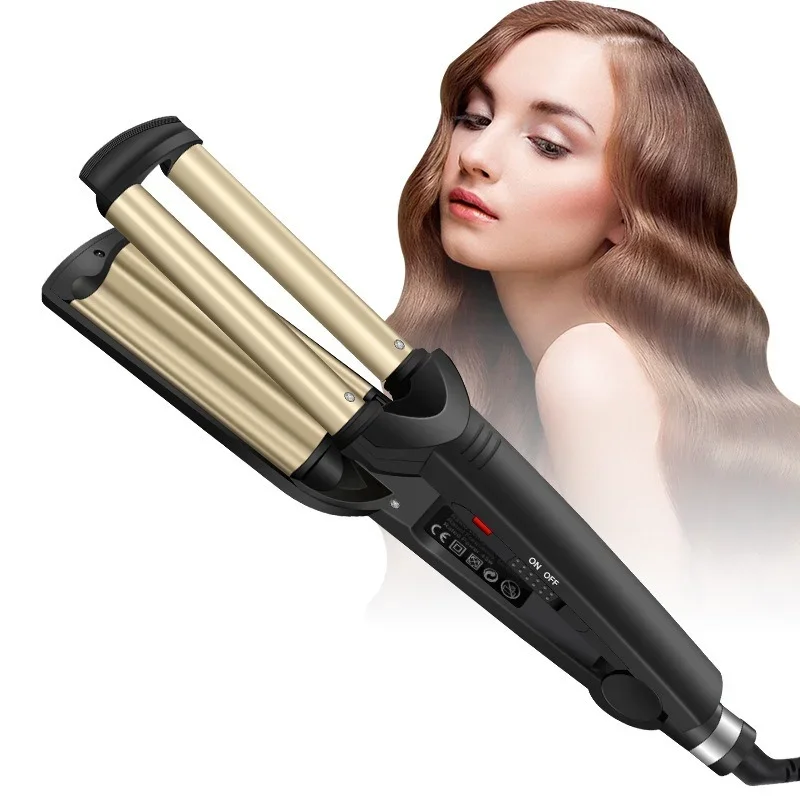 Profesionálne vlnové kaderky 3 Barrely veľkej vlny curlingové železné natáčky natáčky Crimping Iron Fluffy Waver Salon Styling Tools