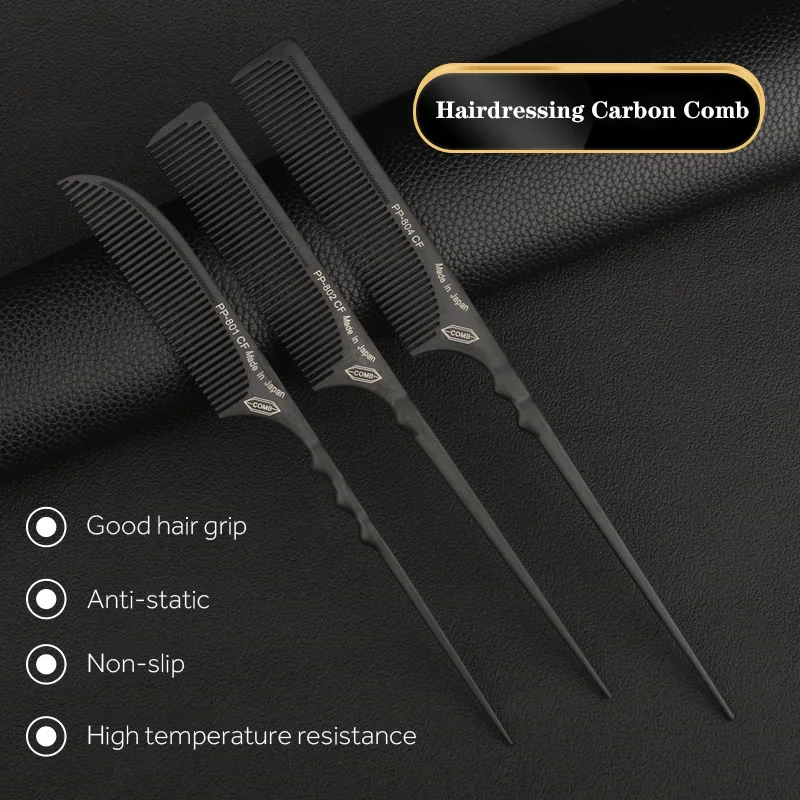 Profesionálne čierne kaderné kaderníctvo Hrebeň Salon Styling Hairbrush Hairbrus Ant-Stat
