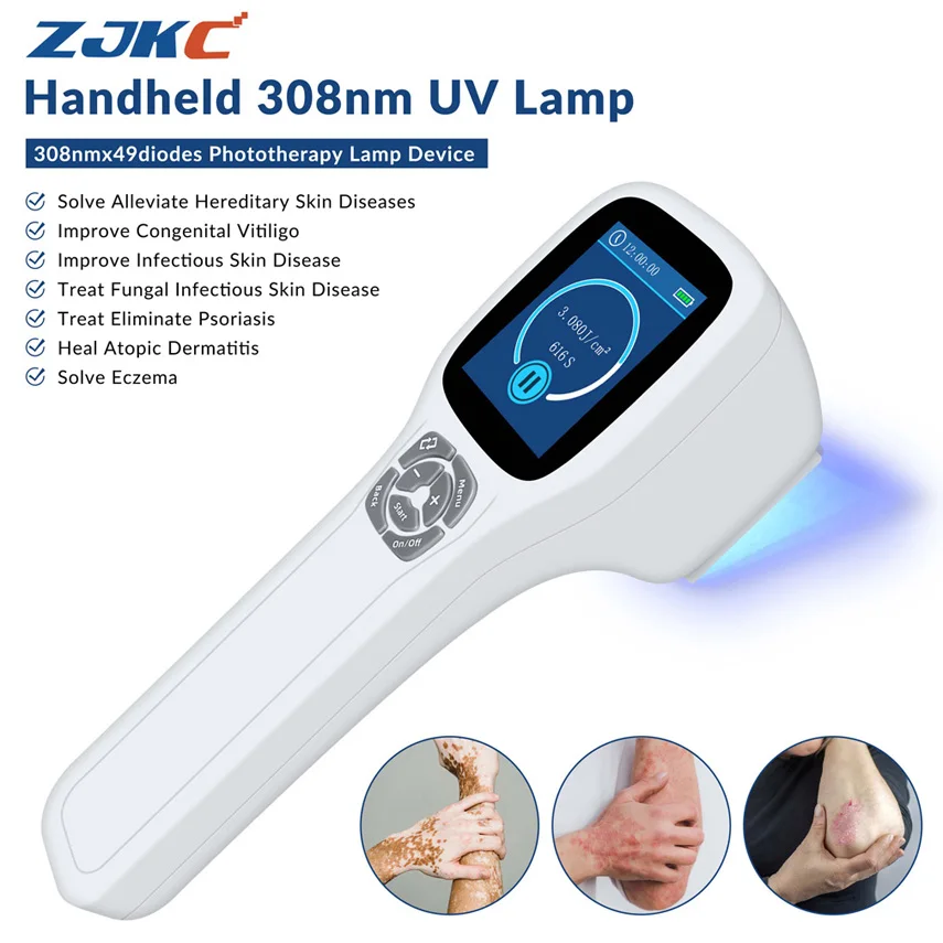 Profesionálny 49Diodes 308nm excimerový systém terapeutická svetelná terapia UVB modré svetlo fototerapeutické zariadenie pre vitiligo psoriázu