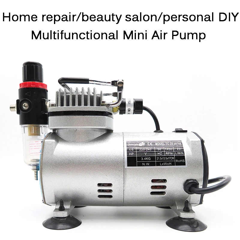 Profesionálny airbrush Compressor Electric Spray Gun Air Compressor Painting Set Art Art Tattoo Tattoo Model postrekovač