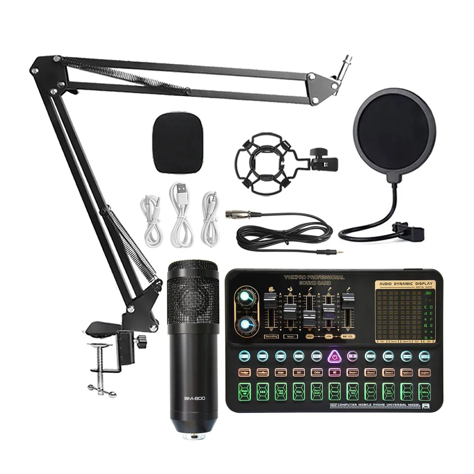Profesionálny kondenzátor mikrofón BM800 Wireless Bluetooth V10 Pro Sound Card pre počítačový telefón