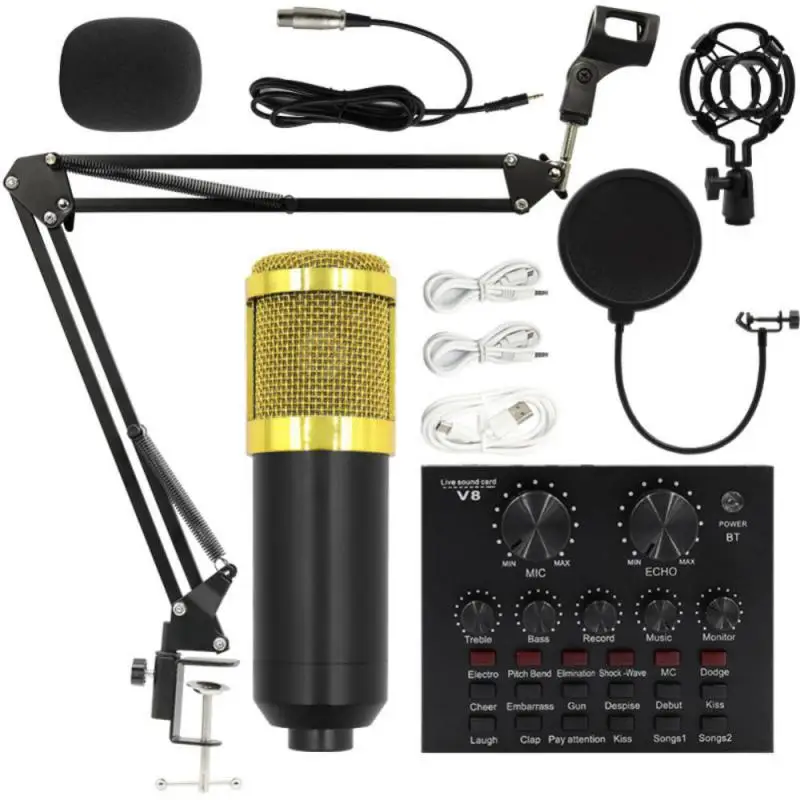Profesionálny kondenzátor mikrofónový zvukový nahrávací štúdiový štúdio MIC KITS pre počítač KTV Broadcasting Gamer Karaoke Microfone