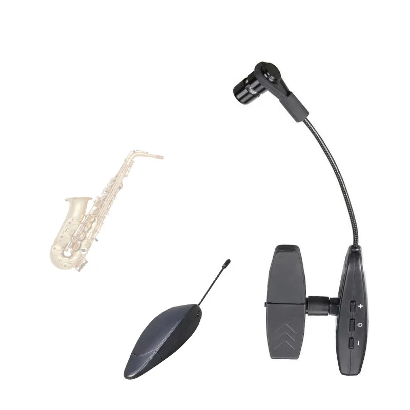 Profesionálny mosadzný mikrofón mikrofónu s mikrofónom bez drôtu UHF pre sax