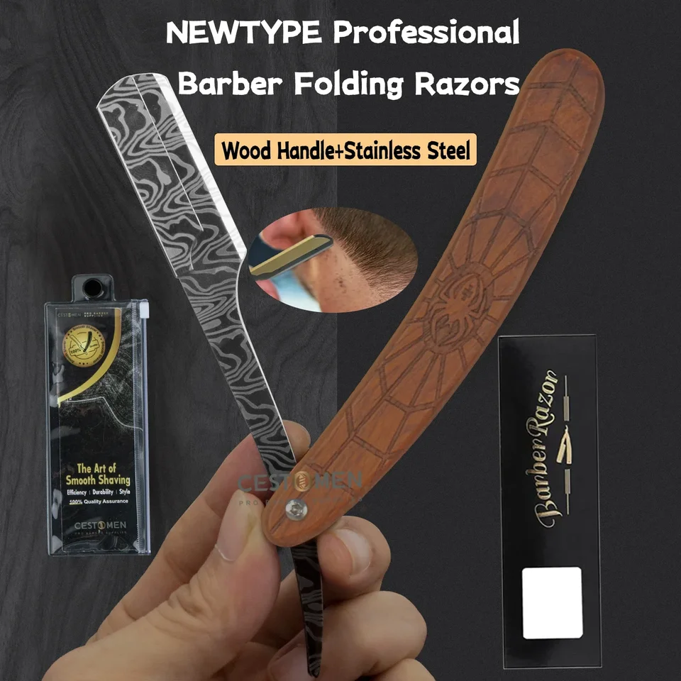 Profesionálny mužský manuál rovný holiaci strojček Razor z nehrdzavejúcej ocele Barber náradie Bezpečnosť holiaceho strojčeka brada nôž