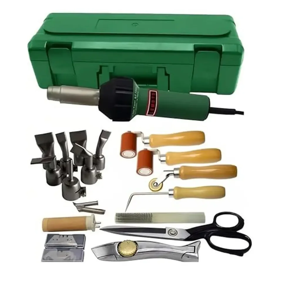 Profesionálny PVC strešný zvar zváranie tepelných zbraní Kit plastový zvárač horúcich zvarových pištoľ so súpravou na valčeky 1600 W 110V Kit