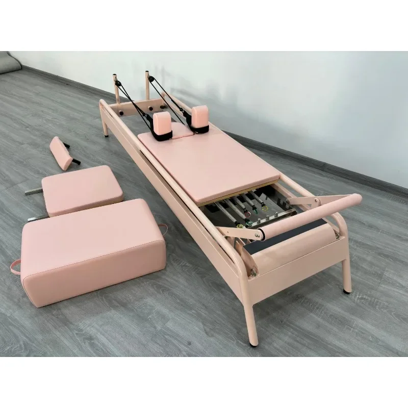 Profesionálny ružový čierny biely hliníkový domáci štúdio jadro posteľ komerčný stroj Pink pilates Reformer