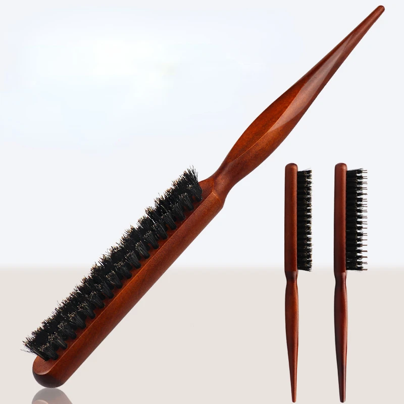 Profesionálny salón škádlia na zadné vlasy kefy kefy Bristle Wood Slim Line Comp Hair Brush Styling Styling Styling Tools DIY