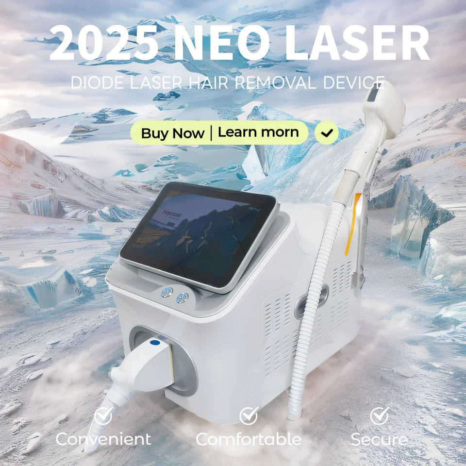 Profesionálny sopránový diódový ľad titánový laserový odstraňovanie chĺpkov 808nm Alexandrite zariadenie