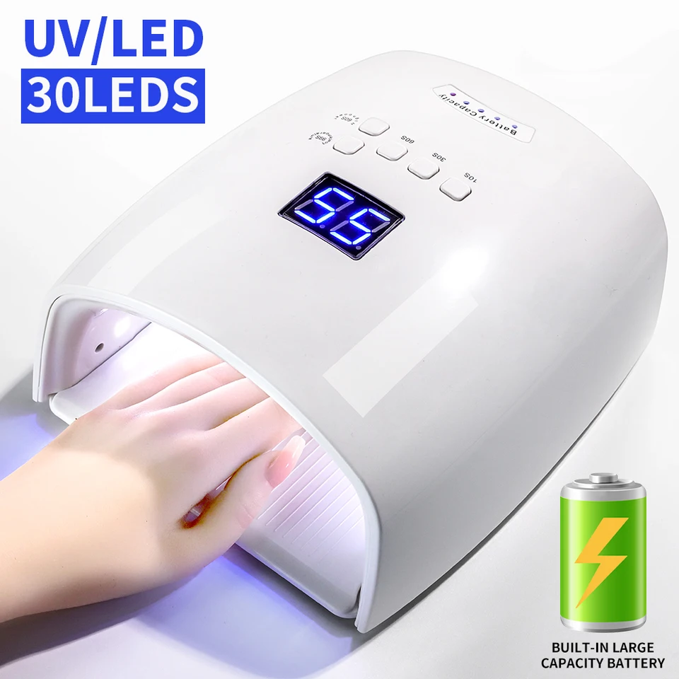 Profesionálny UV LED lampa na nechtovú lampu Nabíjateľné 30ledy UV svetlo sušič pre nechty na lak na sušenie lakúru Salon