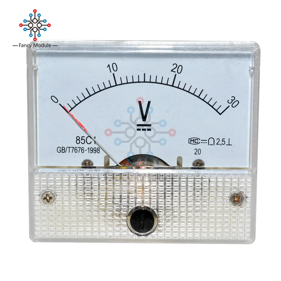 Profesionálny voltmeter DC 0-30V 0-50V Analógový voltový panel Panel Panel Panel Mechanický ukazovateľ Voltmeter meracie nástroje