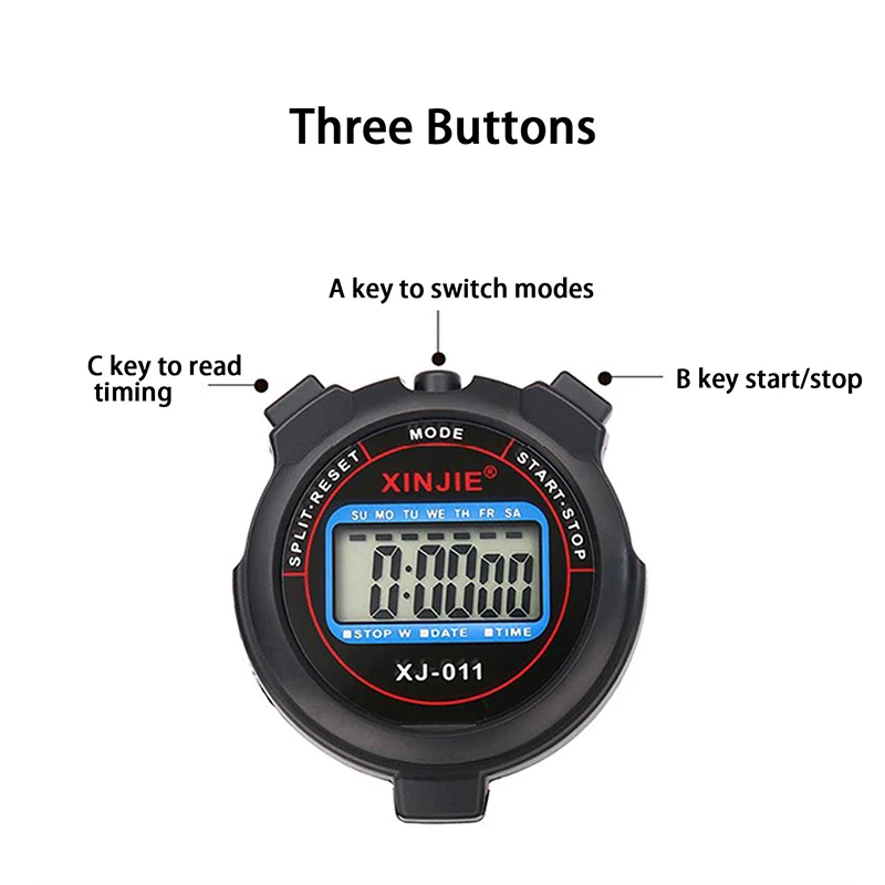 Profesionálny vreckový LCD Chronograf Sports Stopwwatch Timer Kitchen Timers Classic Digital Stop Watch so šnúrkou pre šport