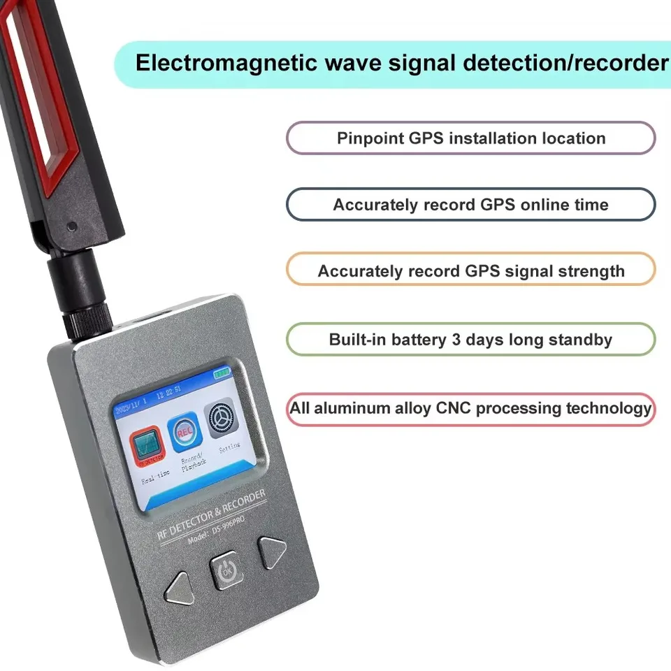 Profesionálny vyhľadávač GPS Tracker Anti Spy Hidden Camera Mini Bug Finder šošovky GSM Wiretap zvukový signál Spy Gadget Detection Detection