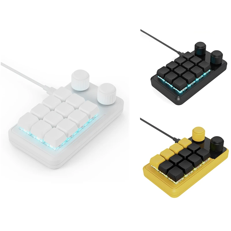 Programovanie makro vlastná káblová klávesnica RGB 12 Kľúčom Kopírovať vkladové tlačidlo Mini Gaming KeyPad Hotswap Macropad