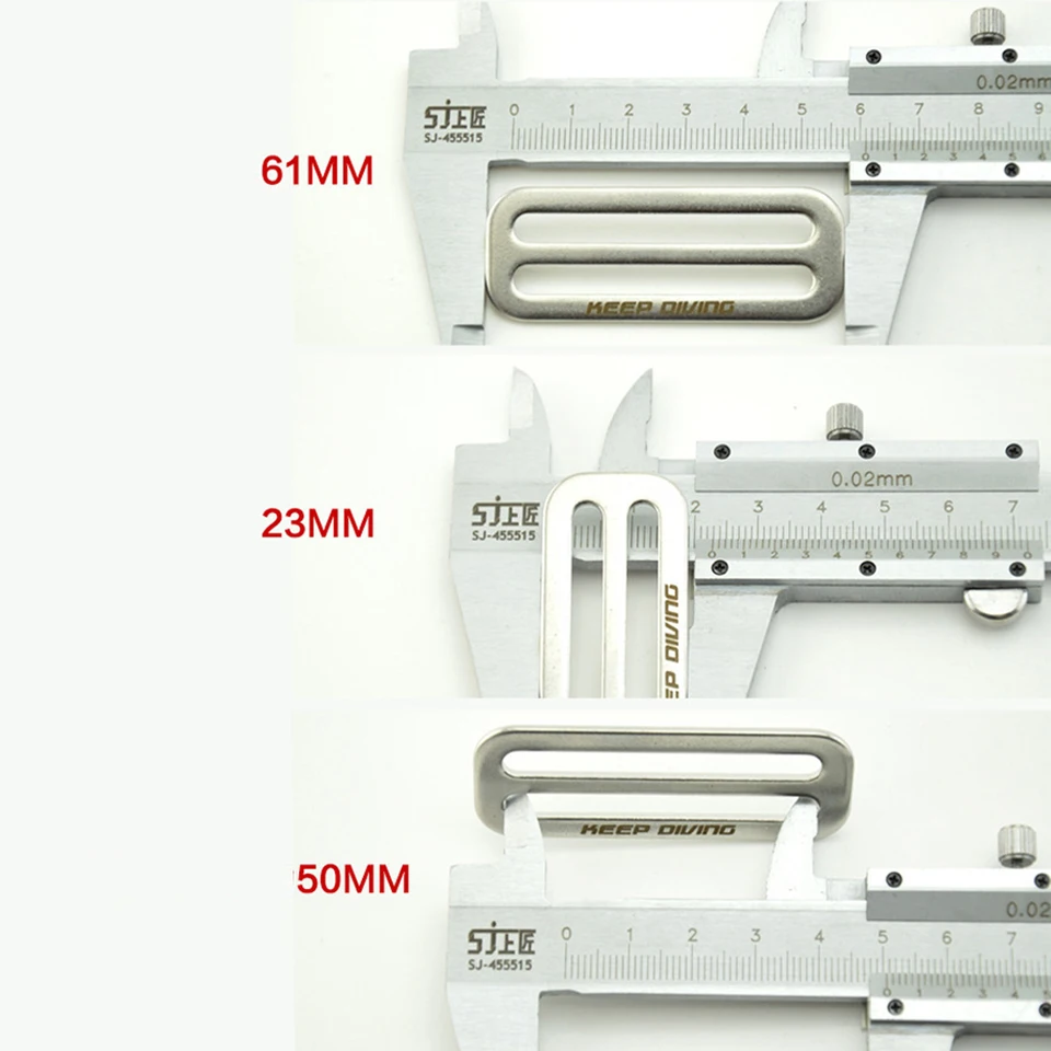 Programová z nehrdzavejúcej ocele Hmotnosť pásu D-krúžkový kĺzavý sklíčok Diving Ring Ring Slide Buckle ľahký pás Rretainer Keeper Clip