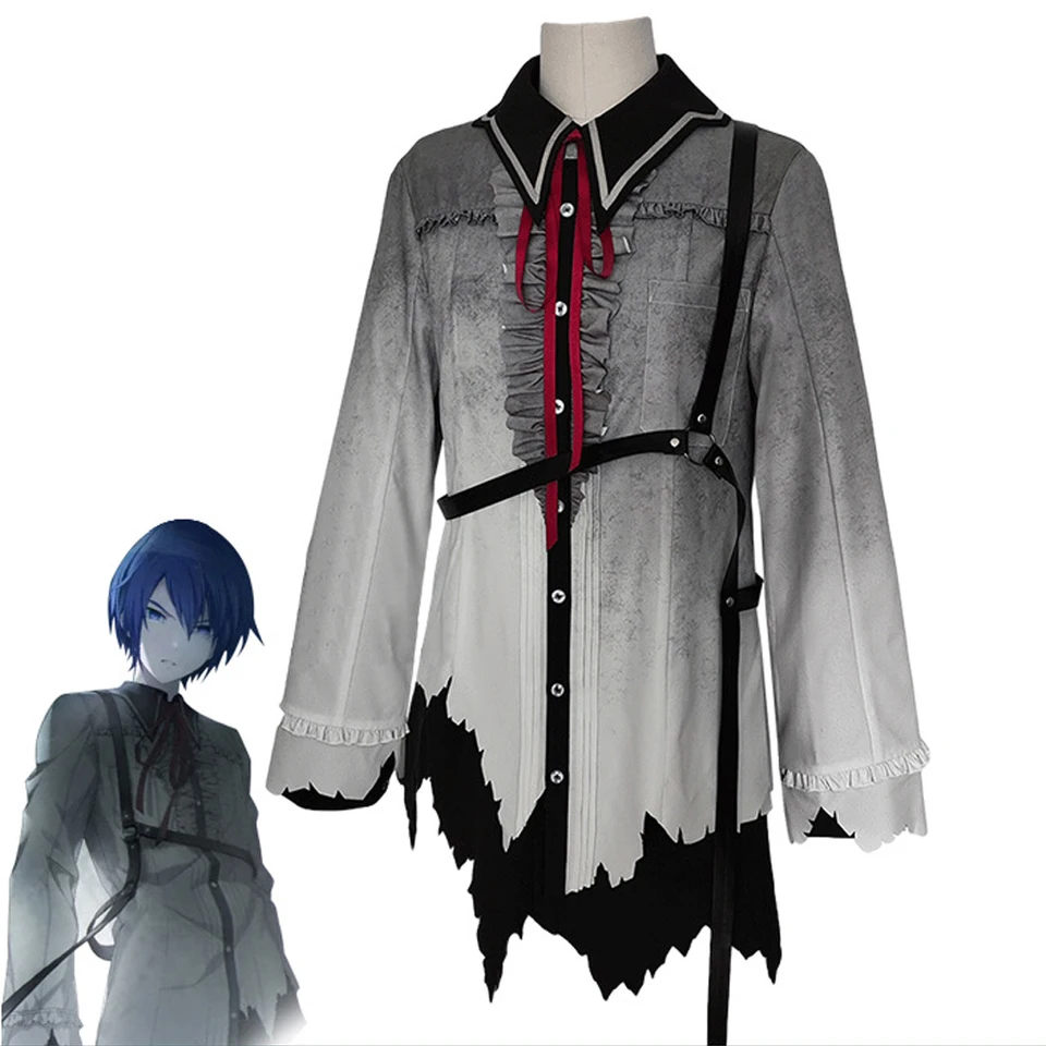 Projekt sekai farebné pódium feat cosplay kostým parochňou parochňou miku kaito tmavo čierne remienok košele halloween narodeniny oblečenie