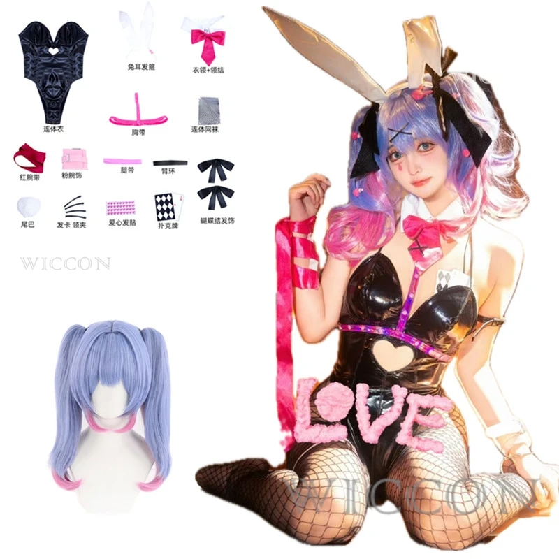 Projekt sekai farebné pódium králičie diery cosplay parochňa odolná voči role hre idol vtuber pokrývky hlavy Halloween Cosplay Bunny Girl