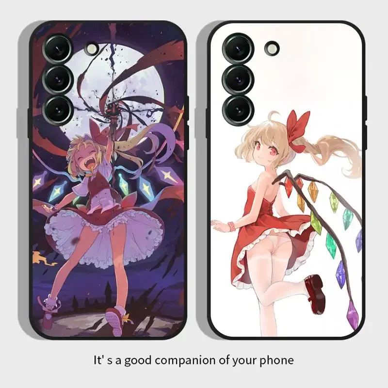 Projekt Touhou Flandre Scarlet Puzdro pre Samsung Galaxy S 23 21 21 20 10 E 9 8 7 6 5G Plus Edge Ultra Lite Black Soft Cover