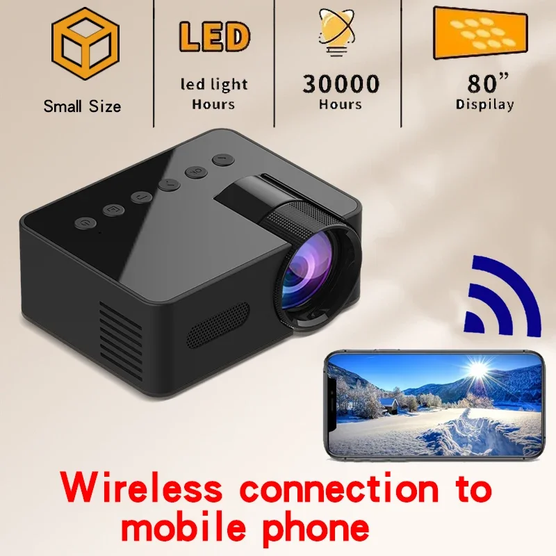 Projektor YT100 podporuje projektor s vysokým rozlíšením 1080p, bezdrôtové pripojenie k mobilnému telefónu, vstavaný reproduktor na tablete