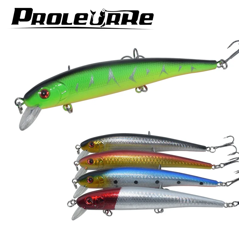 Proleurre 19g rybárska návnada Minnow Japan Umelá umelá 13 cm tvrdá návnada s 3 háčikmi falošné ryby Lure Good Wobblers Model Fishing