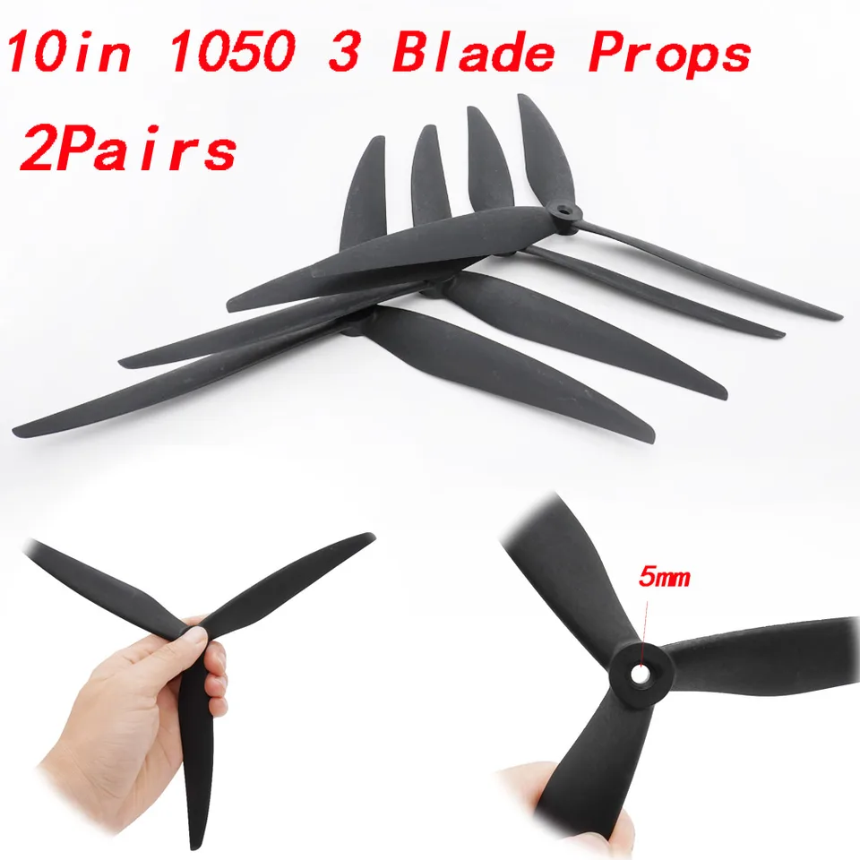 Prop 10x5x3 1050 10inch 3 Blades Black Lisblass posilnený nylonový prúžk pre Mark4 10in 10in V2 HQ FPV Rámový robot