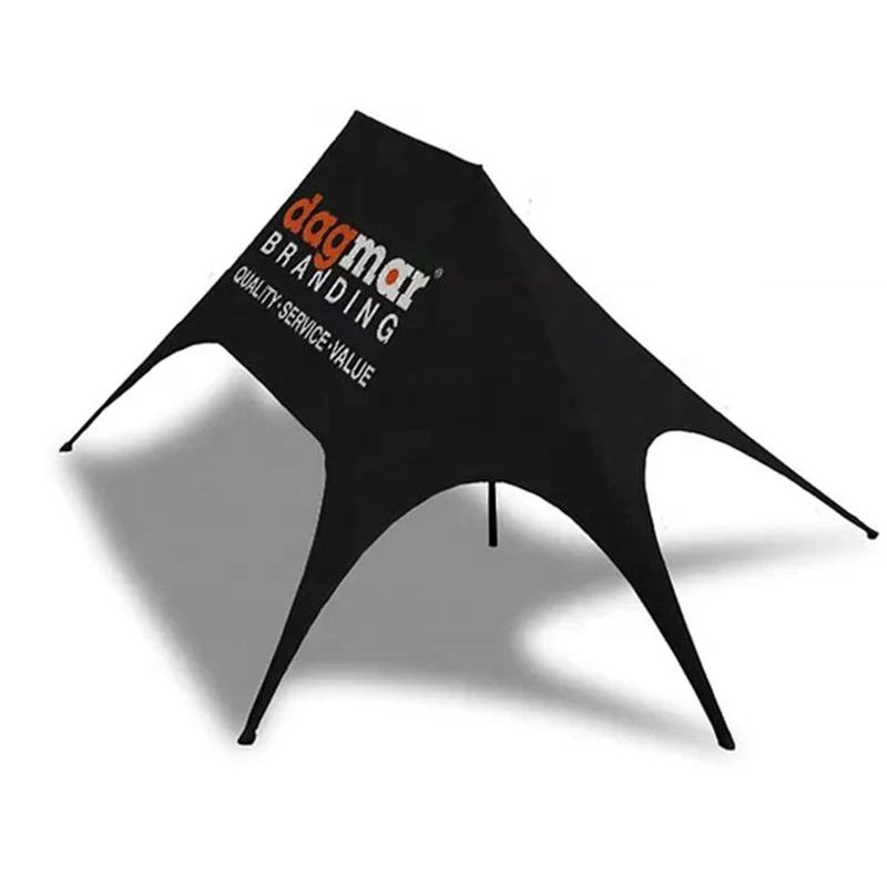 Propagačná obchodná prehliadka Vlastné veľké vyskakovacie vrcholy Spider Event Stan Stan Camping Beach Star Spider Stan pre vonkajšie zobrazenie