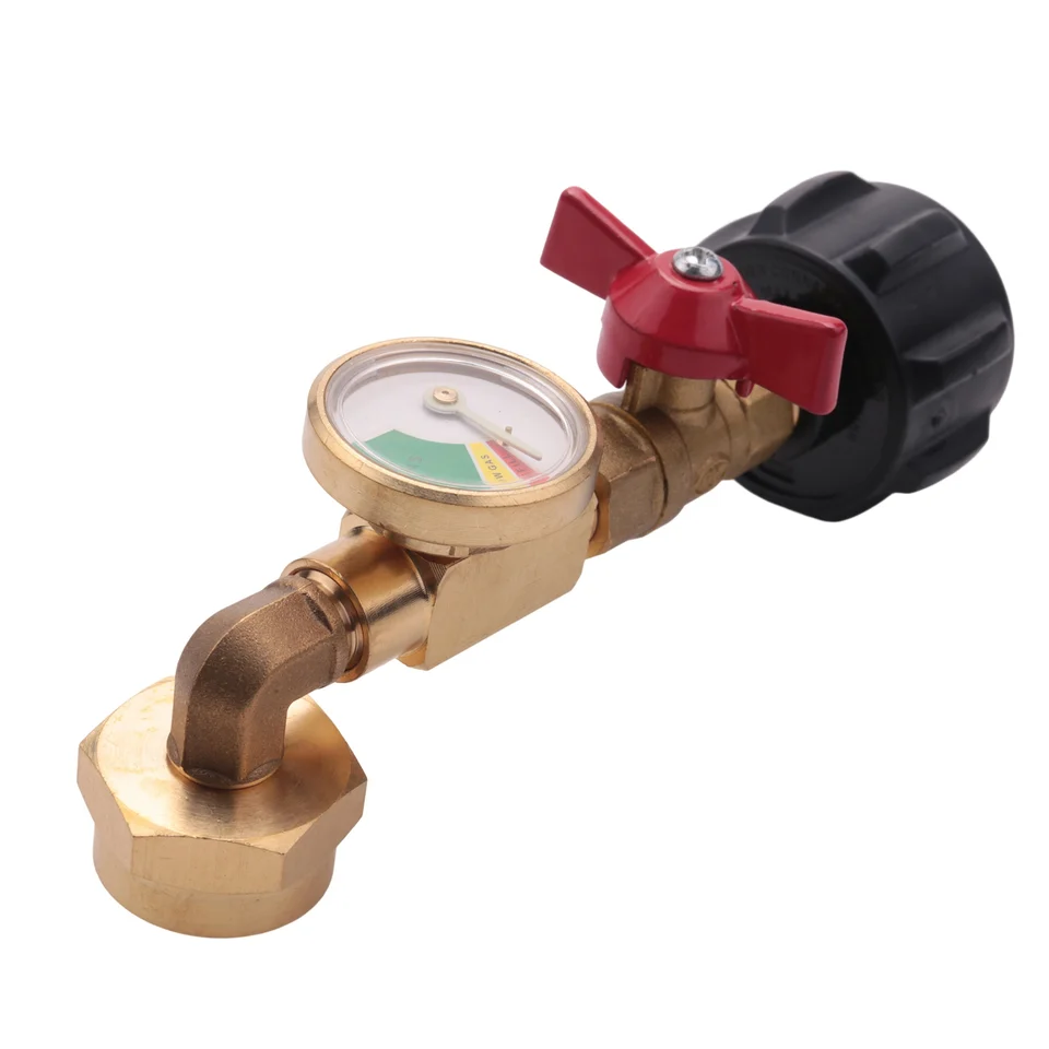 Propánový adaptér 1LB až 20lb, qcc1 propánový doplňovaný lakťový adaptér s meradlom a ovládacím ventilom pre 1 libier propánovú nádrž s 1 libier