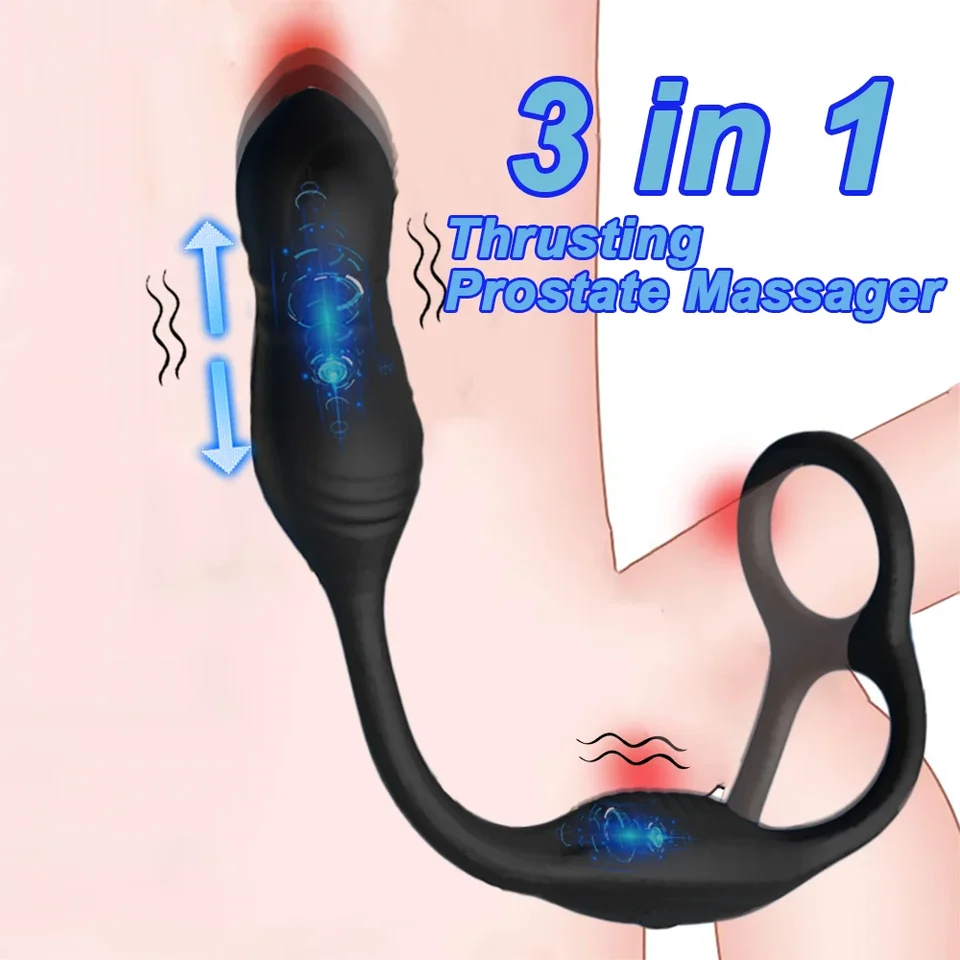 Prostata Massager diaľkové ovládanie análny vibrátor Mužské oneskorenie ejakulačný kohút kohút buttplug masturbátor sexuálne hračky pre mužov
