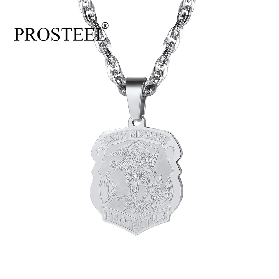 PROSTELE ST MICHAEL Archanjel náhrdelník čierny 14k ZLADNÝ PADER PRENODANT REGUITY ŠPECKY MEN KRISTICKÝ DARTE PSP3474