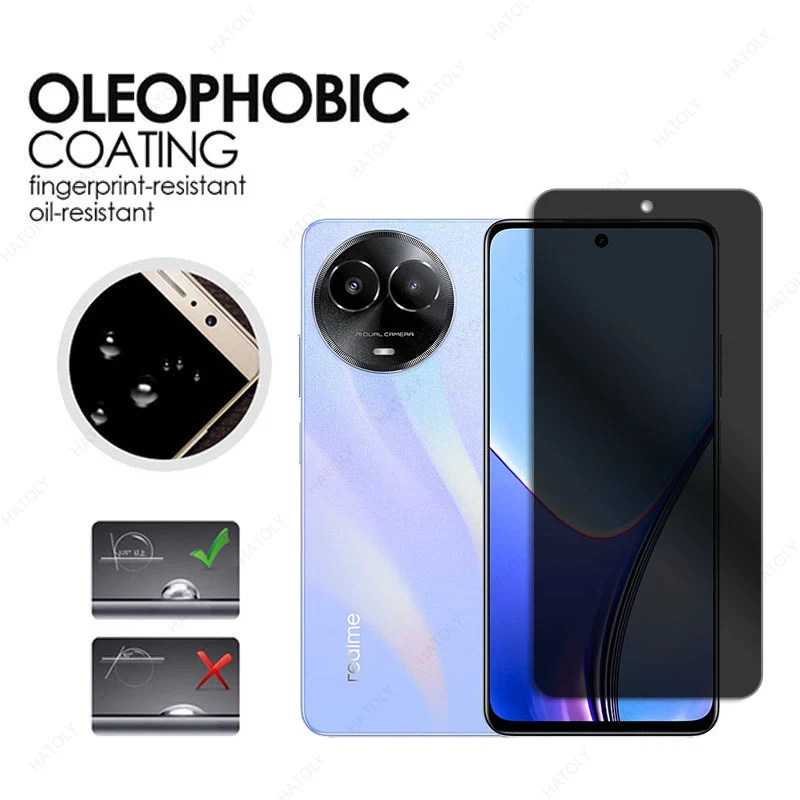Protect obrazovky súkromia pre Realme 11x 5G Glass For Realme V50 Protector Ochranca Anti-Spy Glass pre Realme 11 C67 Narzo 60x