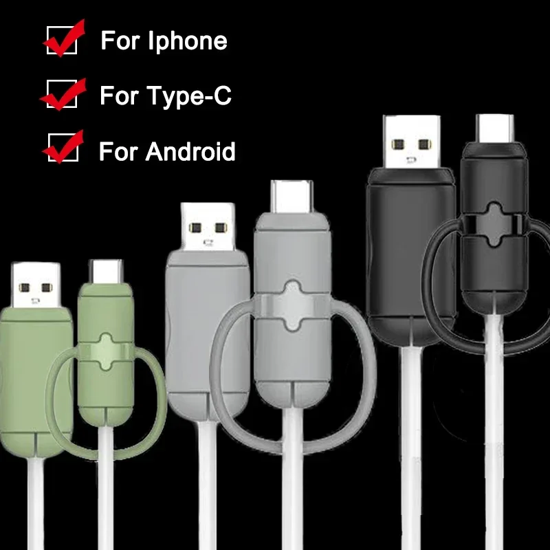 Proti-break ochranné puzdro Silikónový mobilný telefón nabíjačku na nabíjačku na nabíjačke kryt drôtu pre rukáv pre iPhone Samsung Cord Ruckve