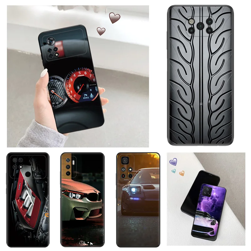Proti mäkkému telefónnemu puzdru pre anti-drop pre Xiaomi POCO X5 5G X4 X3 PRO F1 F3 GT F4 F5 M5 M4 M3 C40 C50 C51 Módny kryt Super auta GTR