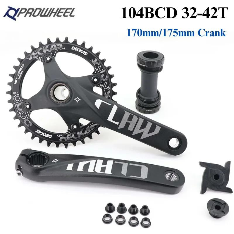 Prowheel 104bcd 32-42T 170 mm kľuka pre MTB Mountain Bicycle Crankset s BB 7/8/11/11/12 Rýchlostný zliatlivý zliatiny zliatiny