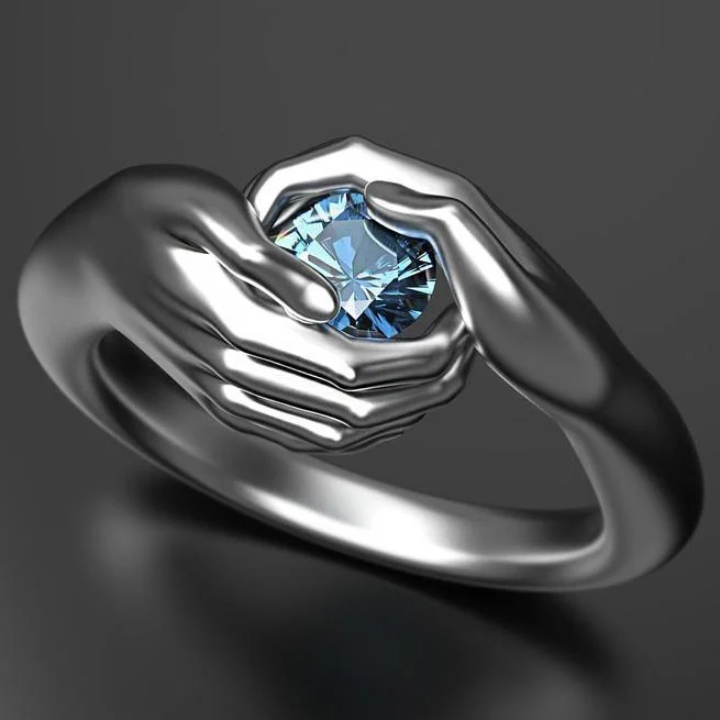 Prstene pre ženy elegantné dámske módne clenogh ring Ruky Ochrana morská panna slzy akvamarínových šperkov krúžky