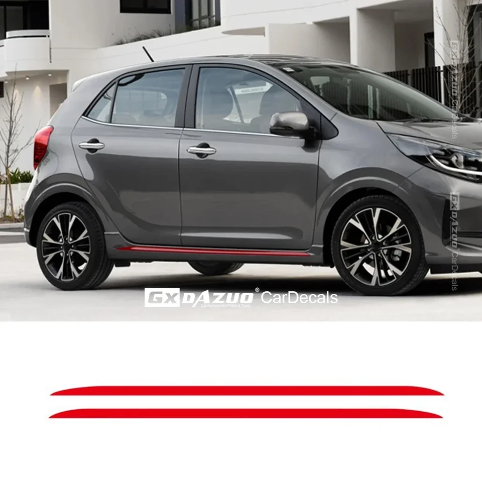 Pruhy sukne na bočné dvere z uhlíkových vlákien pre kia picanto ranné auto styling tela dekorácia Nálepka automatické doplnky vinylové obtisky