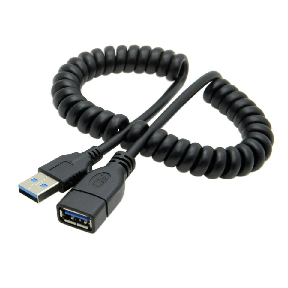 Pružina flexibilný roztiahnuteľný USB 3.0 Muž a ženský predlžovací kábel/Dáta typu C Dáta Vysokorýchlostné prenosové nabíjačku pre Android PC