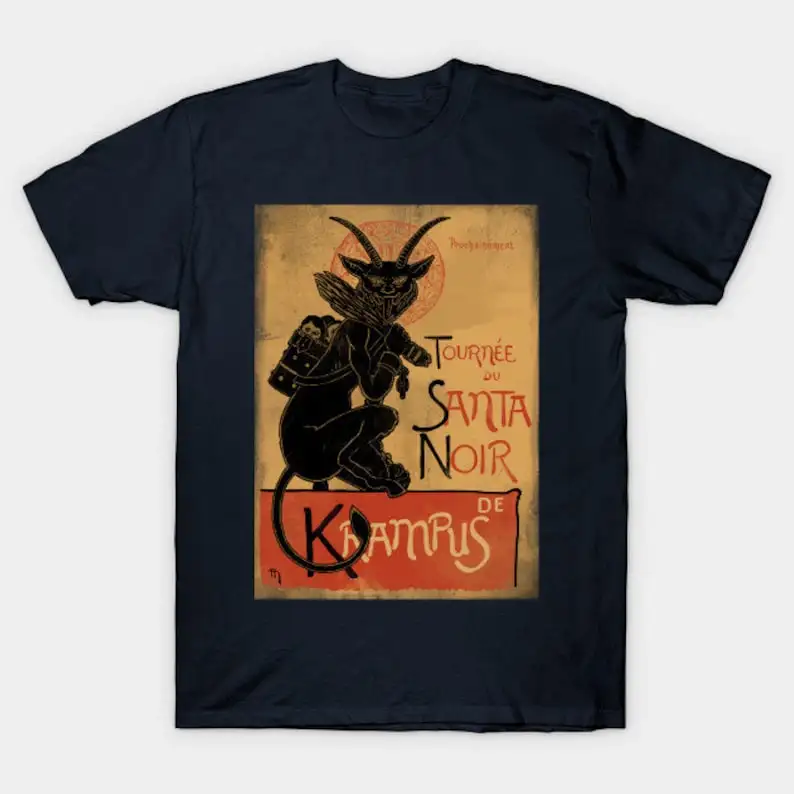 Prázdninová zábava s vianočnou košeľou Krampus, košeľa vintage krampus, košeľa veselé Krampus
