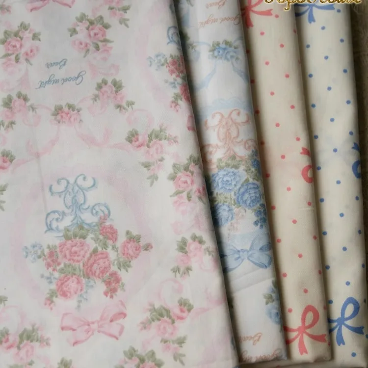 Prémiová kvalita paláca Rose Bow Cotton Tkanina pre projekty pre šaty a domácich majstrov, 160x50 cm